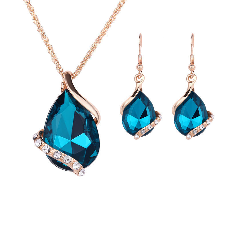 Noxypera Water Drop Necklace Earring Set