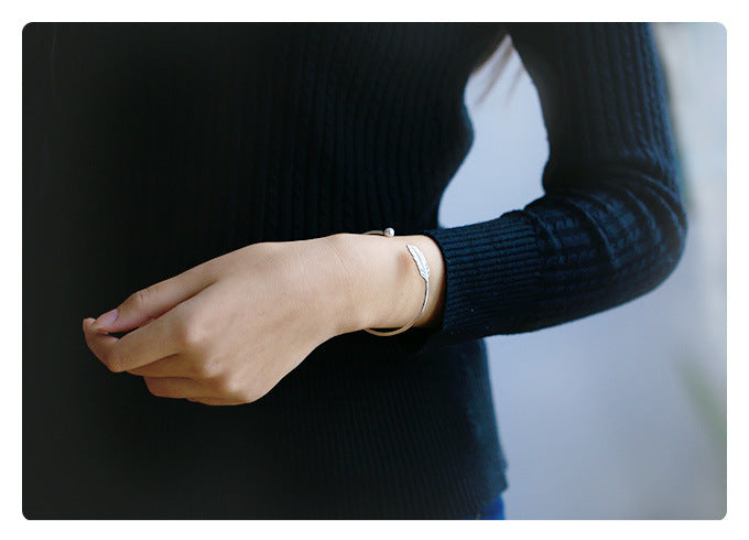 Noxypera S925 Sterling Silver Leaf Bracelet
