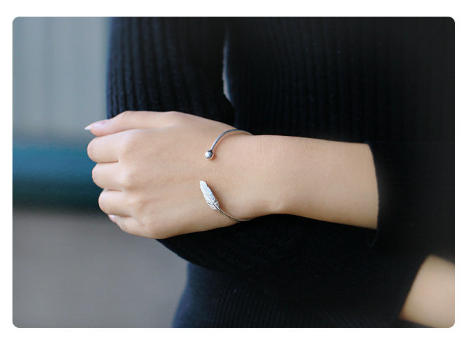 Noxypera S925 Sterling Silver Leaf Bracelet