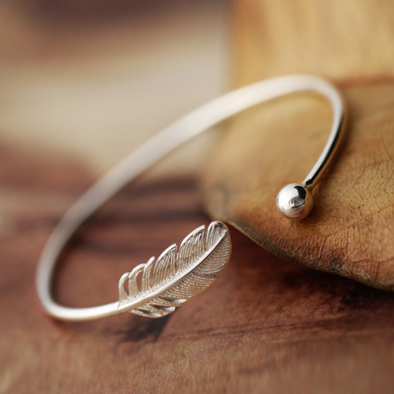 Noxypera S925 Sterling Silver Leaf Bracelet