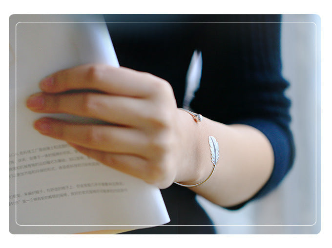 Noxypera S925 Sterling Silver Leaf Bracelet