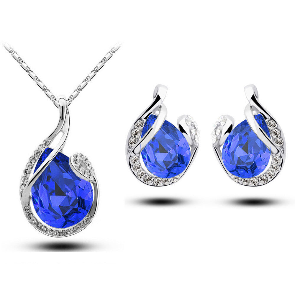 Noxypera Rhinestone Earring Necklace