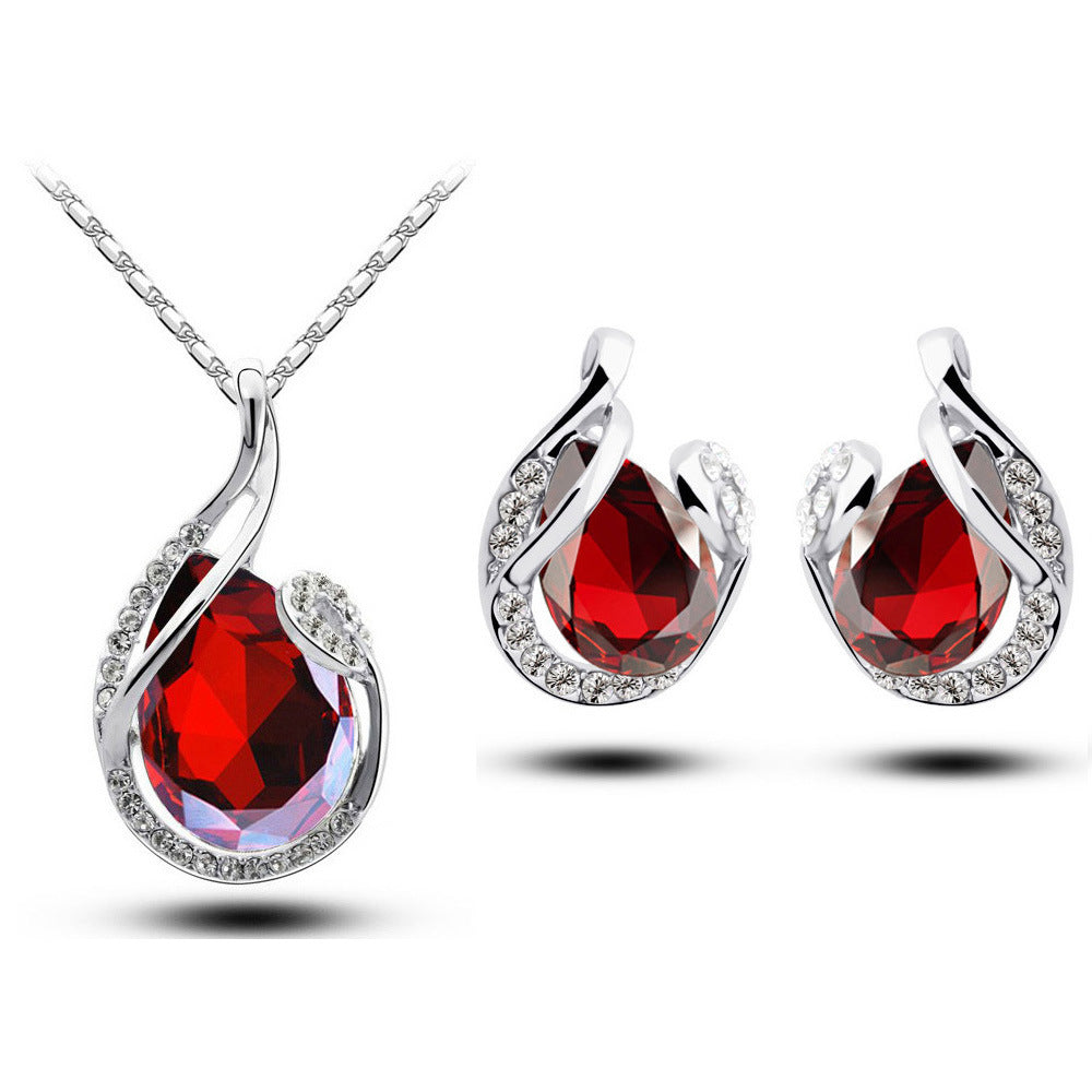 Noxypera Rhinestone Earring Necklace
