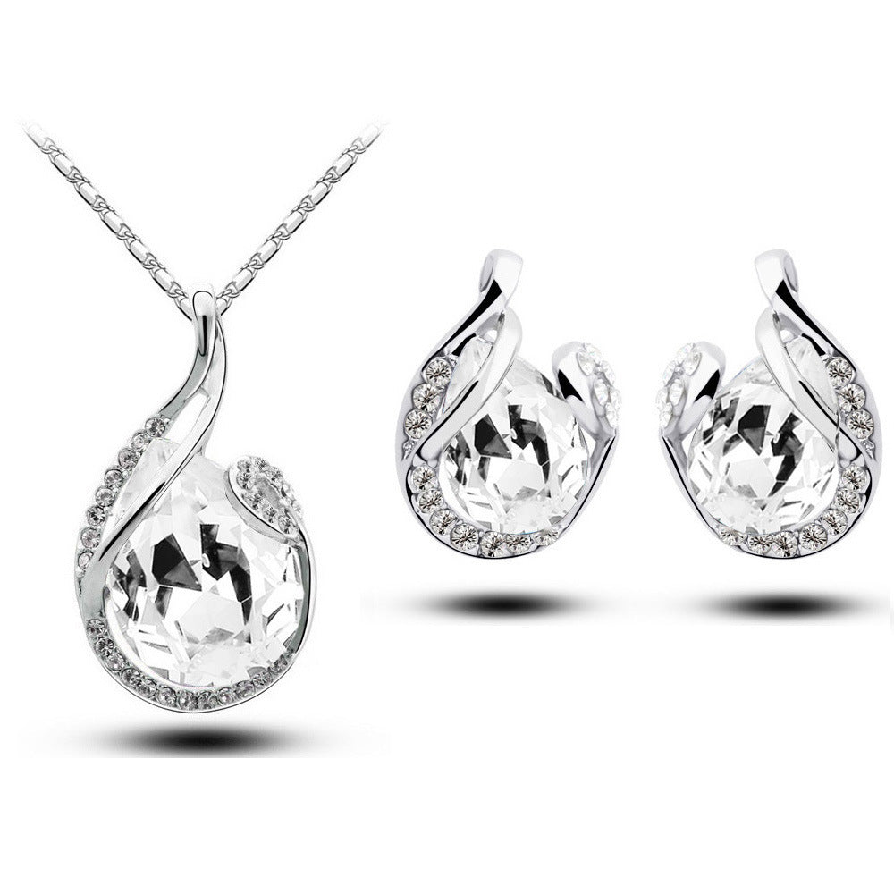 Noxypera Rhinestone Earring Necklace