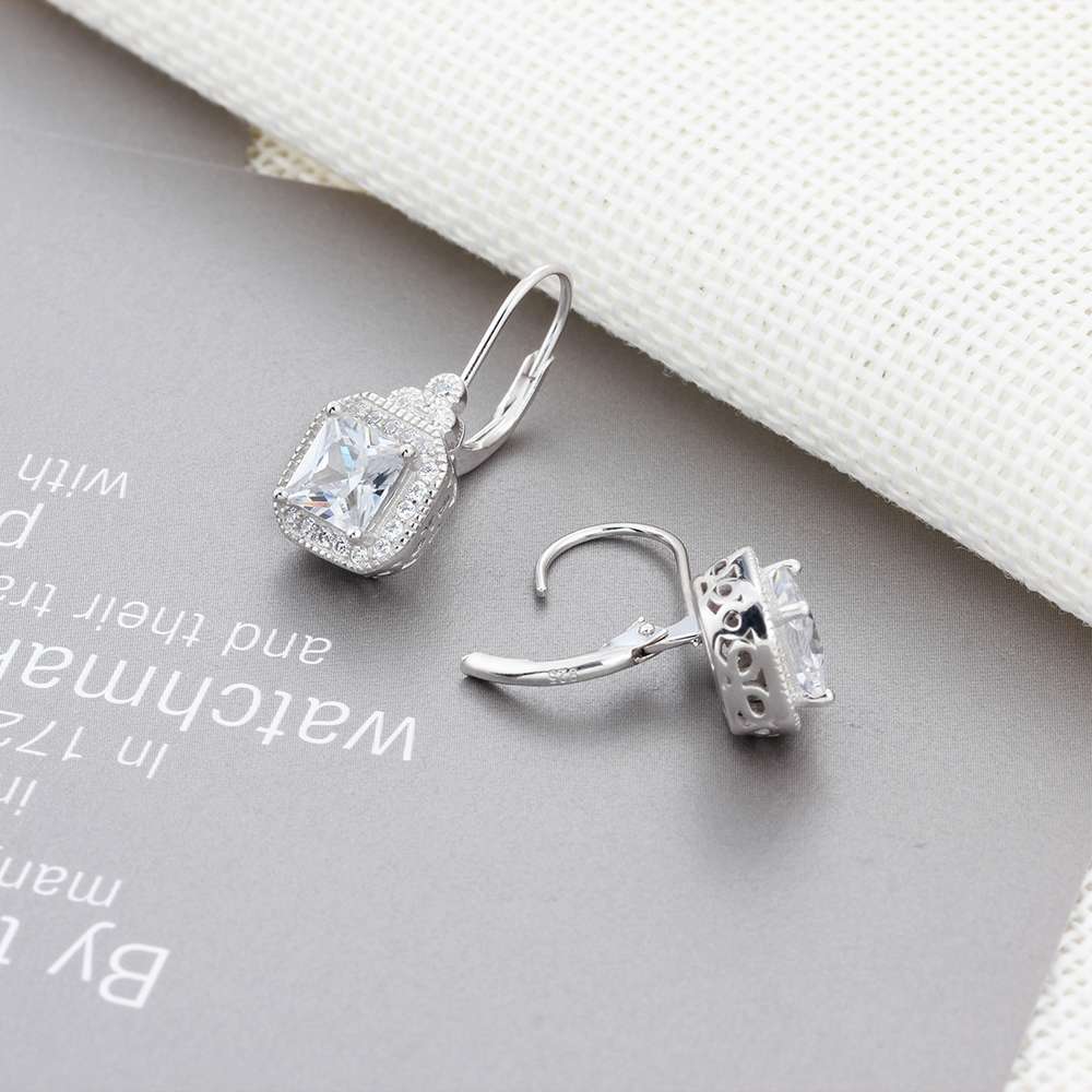 Noxypera S925 Sterling Silver Rhinestone Earrings