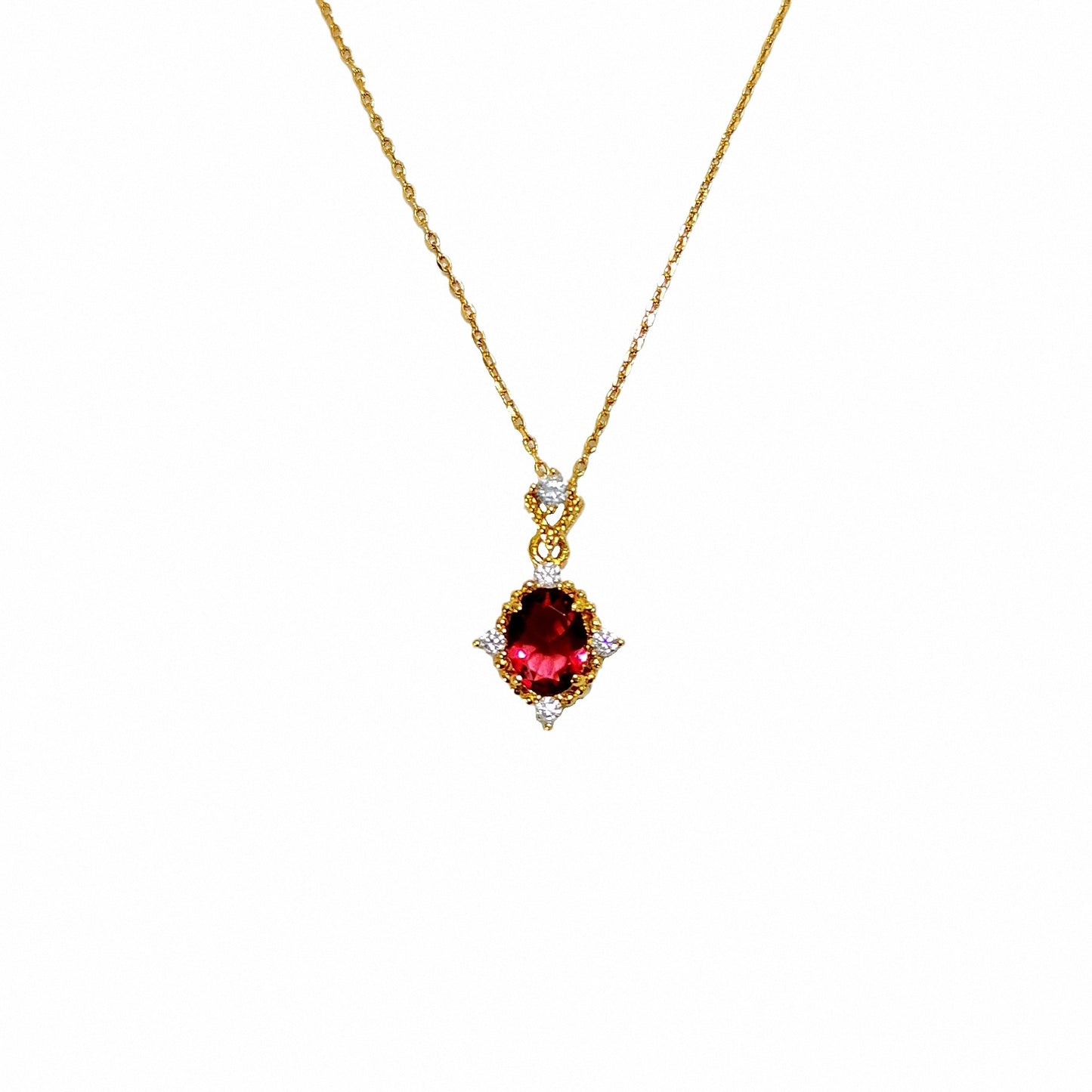 Noxypera 18K Gold Rouge Ruby Vintage Necklace