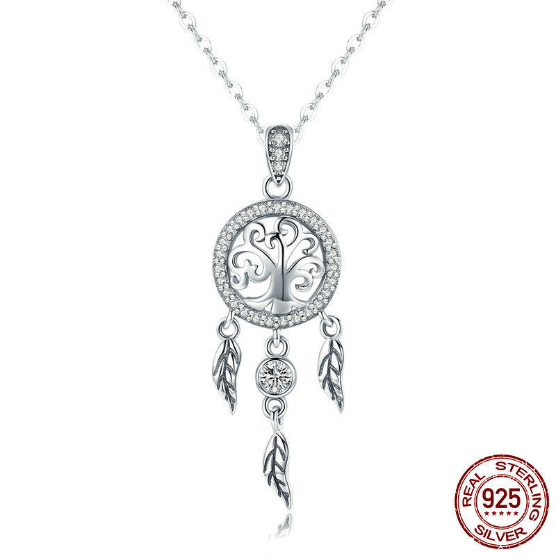 Noxypera Silver Dream Catcher Necklace
