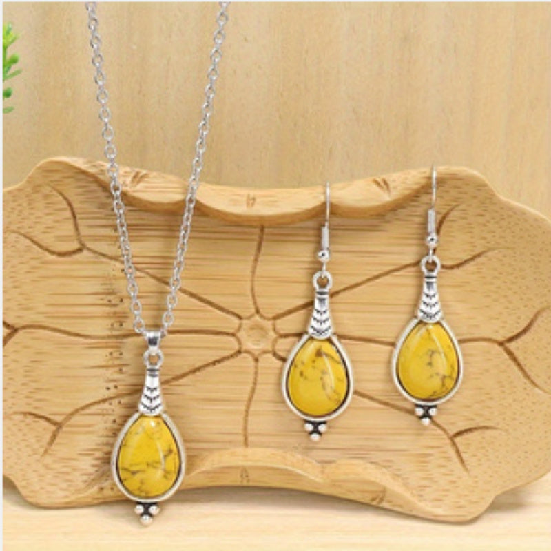 Noxypera Retro Ethnic Style Earrings And Necklace Set