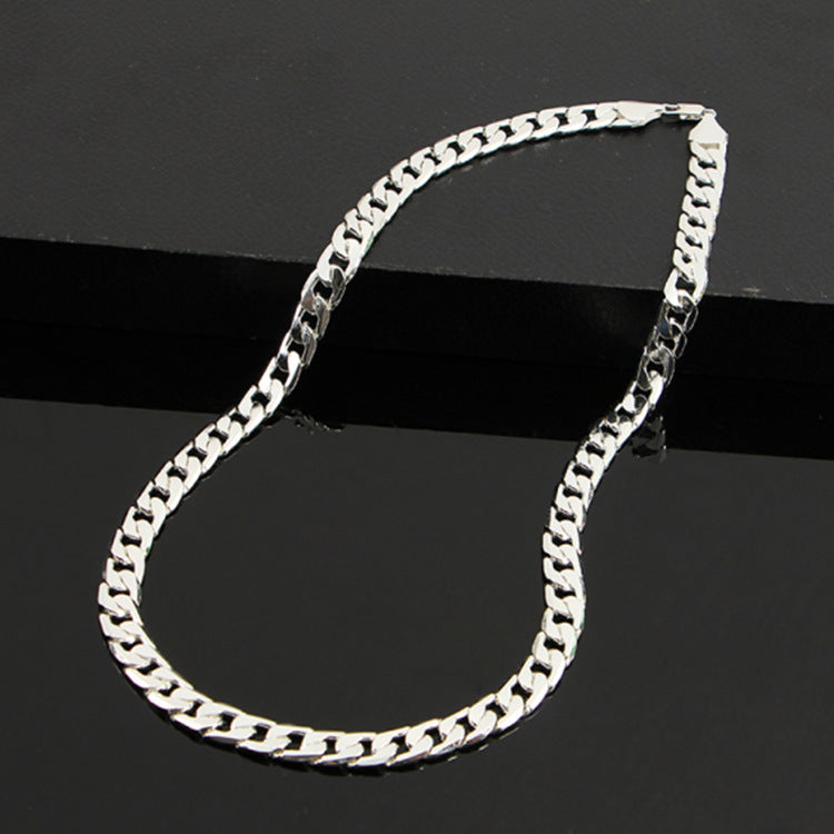 Noxypera Men's Flat Side Golden Silver Necklace