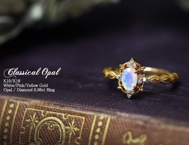 Noxypera 925 Sterling Silver 10K Gold Plated Opal Light Dan Shape Ring