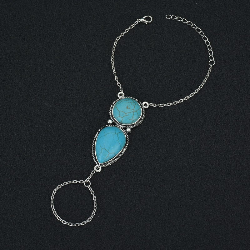 Noxypera Turquoise Stone Tassel Bracelet