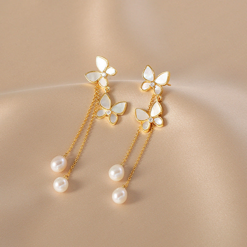 Noxypera Butterfly Long Tassel Earrings