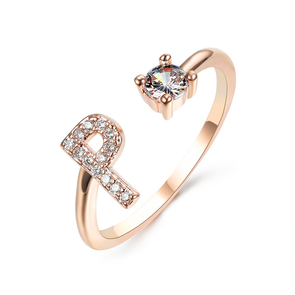 Noxypera Adjustable 26 Initial Letter Ring