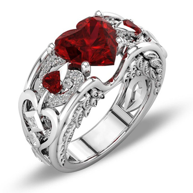 Noxypera Heart-Shaped Ruby Engagement Ring