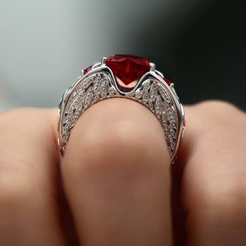 Noxypera Heart-Shaped Ruby Engagement Ring