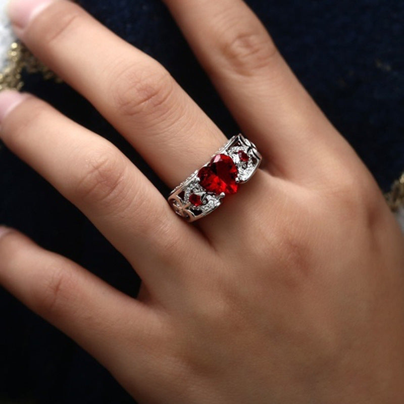 Noxypera Heart-Shaped Ruby Engagement Ring