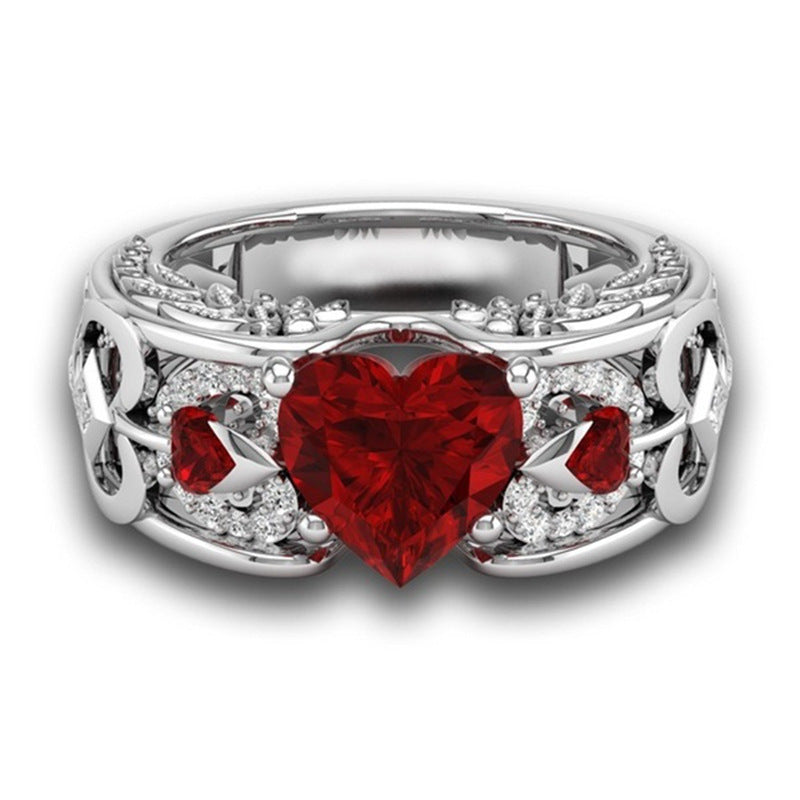 Noxypera Heart-Shaped Ruby Engagement Ring