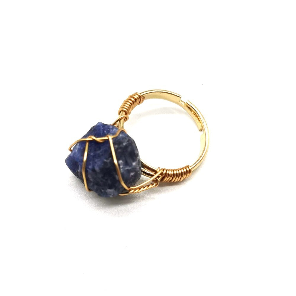 Noxypera Hand Wrapped Rough Stone Agate Ring