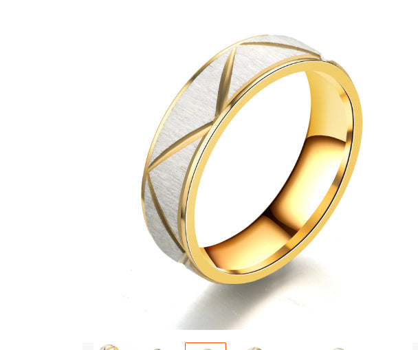 Noxypera 24K Gold Titanium Stainless Steel Couple Ring