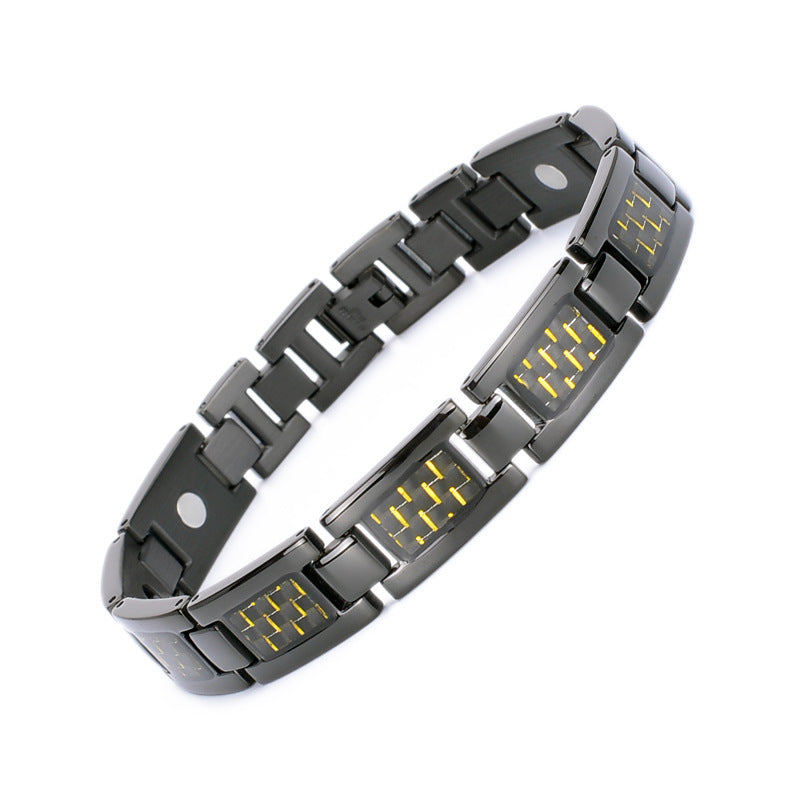 Noxypera Titanium Steel With Carbon Fiber Inlay Bracelet