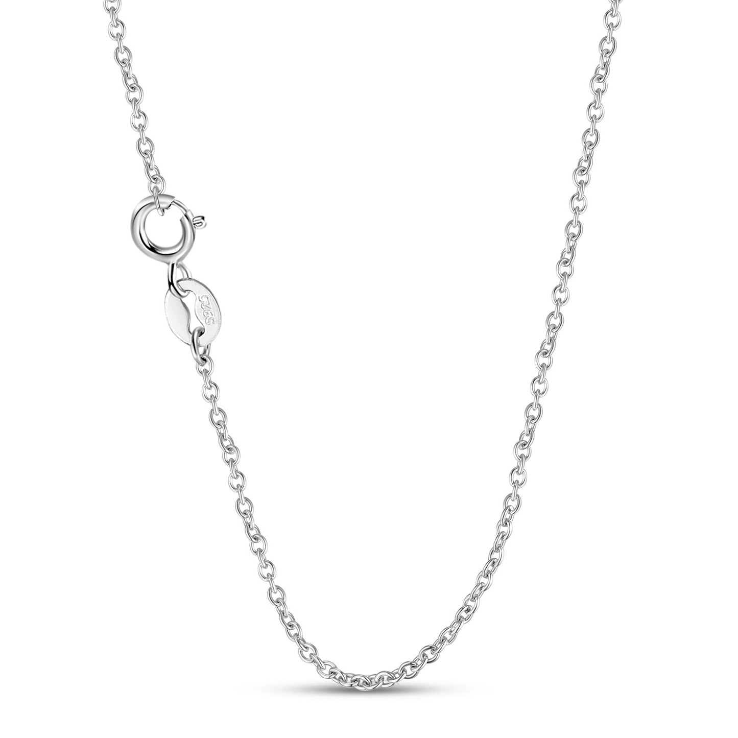 Noxypera S925 Sterling Silver Blue Light Peach Heart Crown Necklace