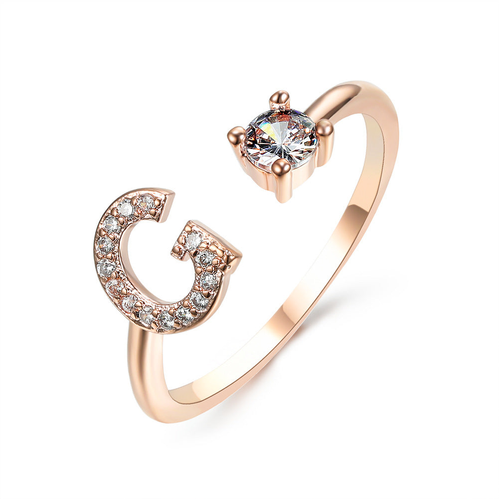 Noxypera Adjustable 26 Initial Letter Ring