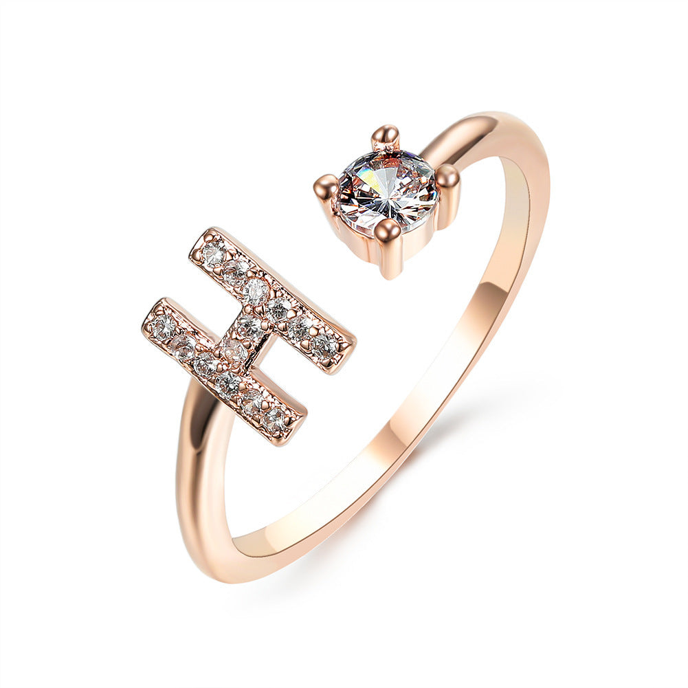 Noxypera Adjustable 26 Initial Letter Ring