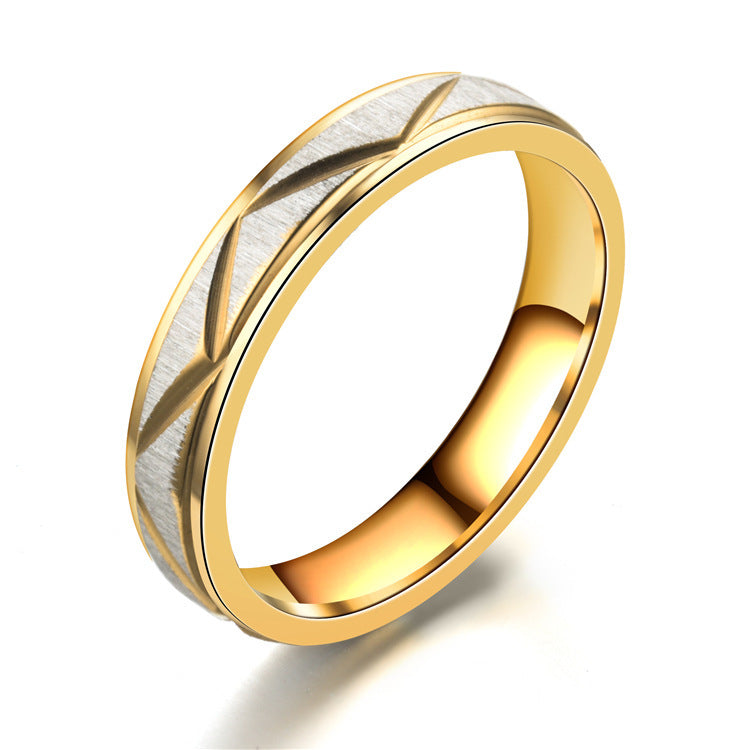 Noxypera 24K Gold Titanium Stainless Steel Couple Ring