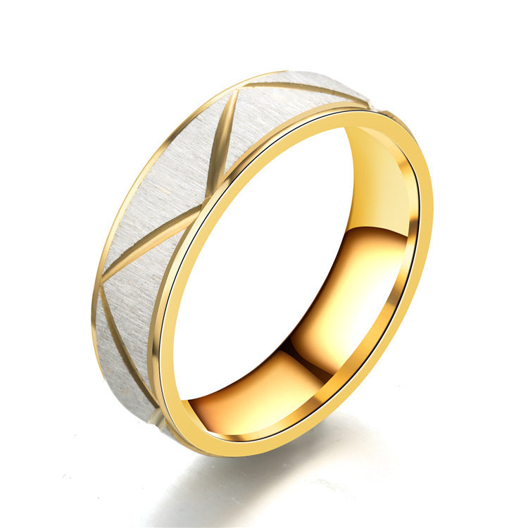 Noxypera 24K Gold Titanium Stainless Steel Couple Ring