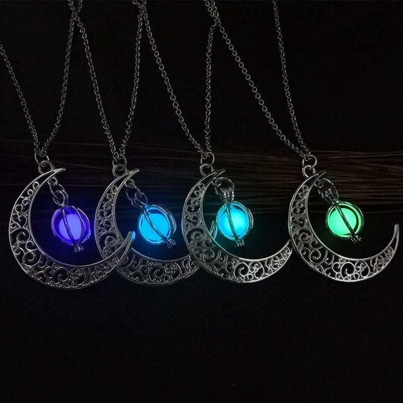 Noxypera Moon Natural Glowing Luminous Healing Stone Necklace