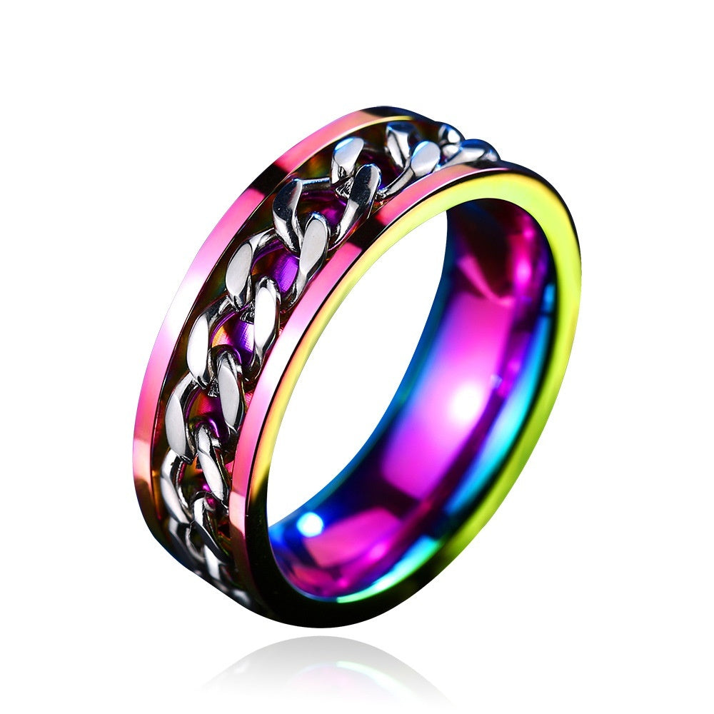 Noxypera Stainless Steel Rotating Men's Ring