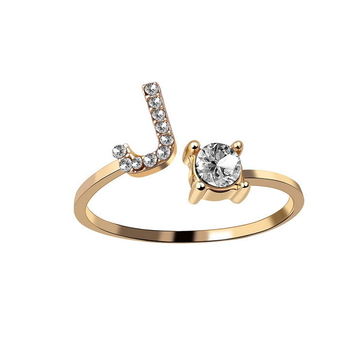 Noxypera Adjustable 26 Initial Letter Ring