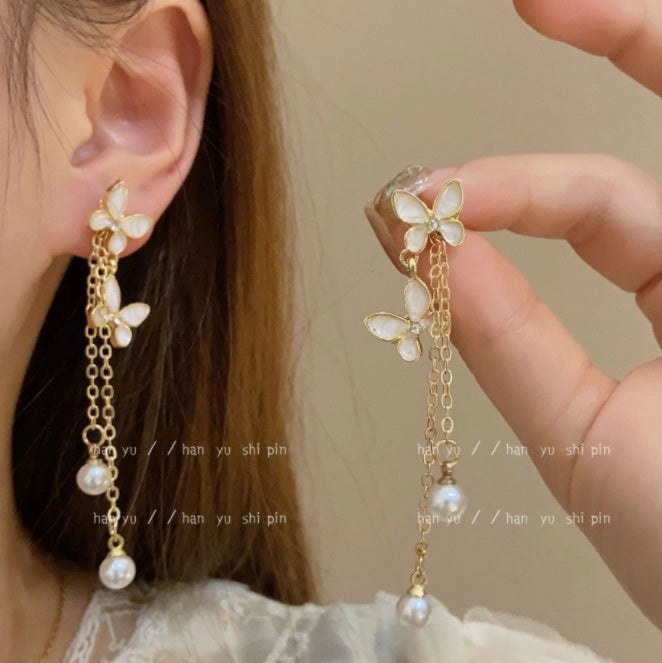 Noxypera Butterfly Long Tassel Earrings
