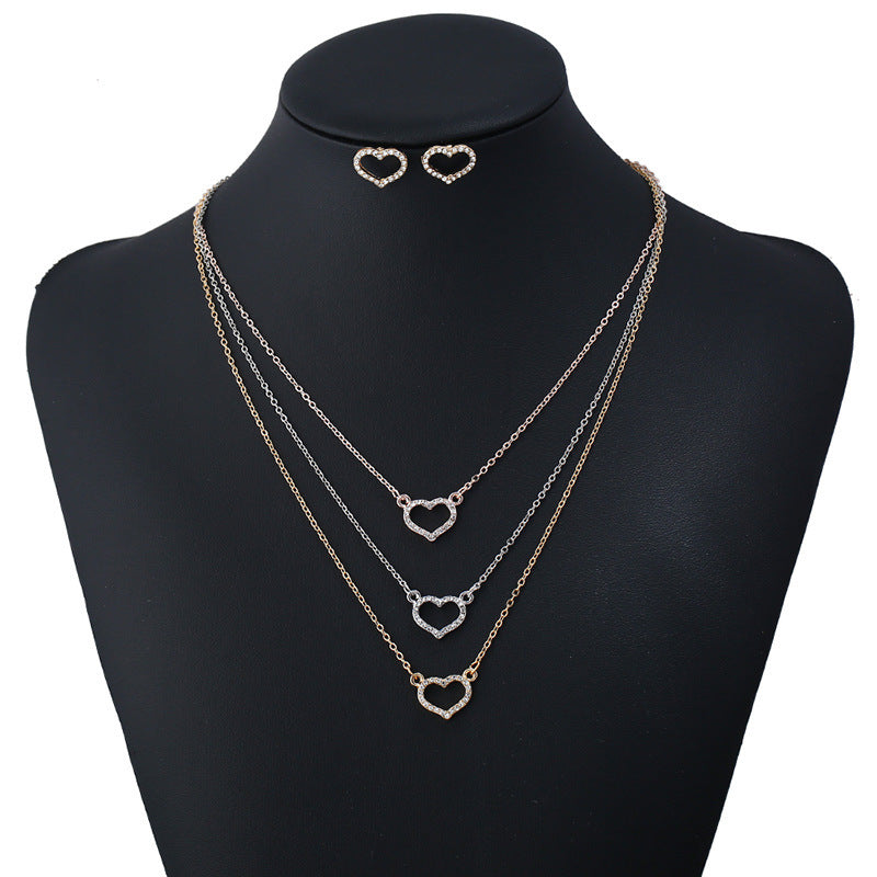 Noxypera Diamond Pendant Earrings Necklace Set