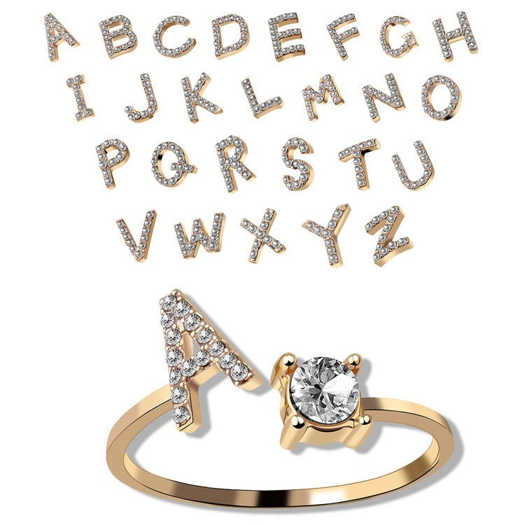 Noxypera Adjustable 26 Initial Letter Ring