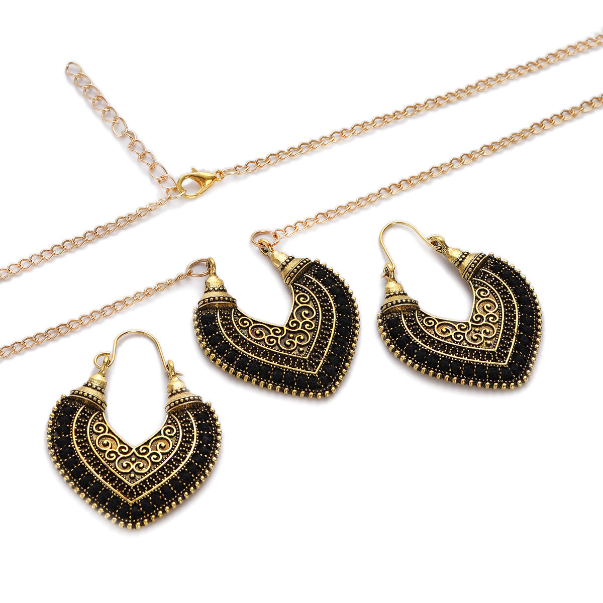 Noxypera Colored Rope Winding Earrings Necklace Set