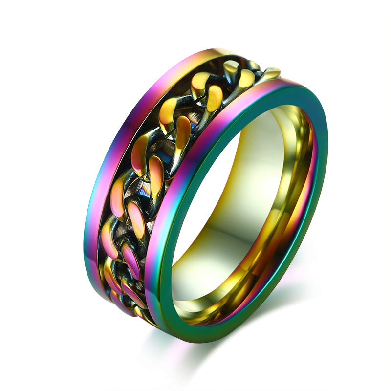 Noxypera Stainless Steel Rotating Men's Ring