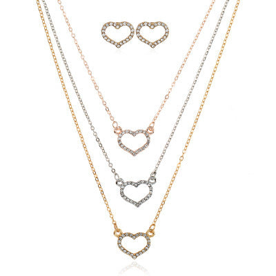 Noxypera Diamond Pendant Earrings Necklace Set
