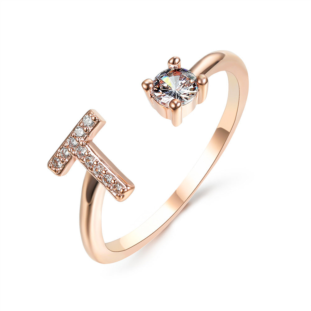 Noxypera Adjustable 26 Initial Letter Ring