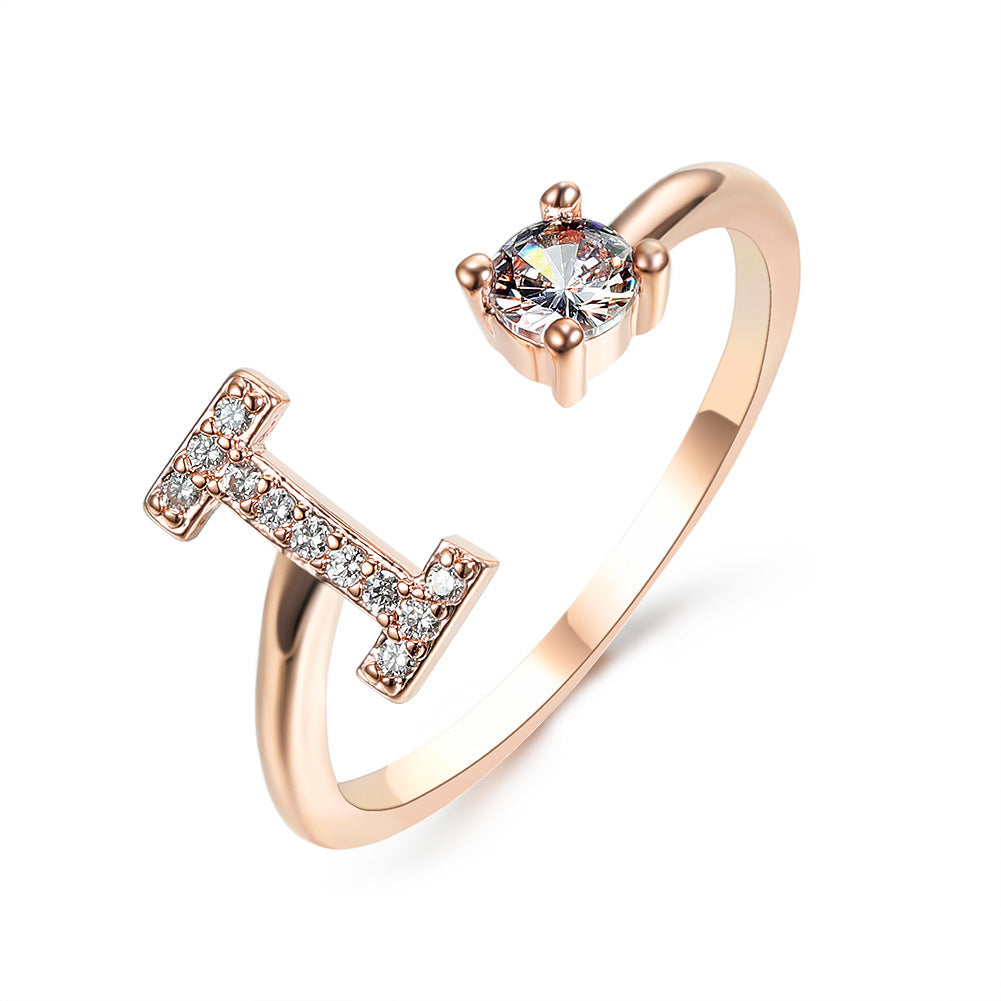 Noxypera Adjustable 26 Initial Letter Ring