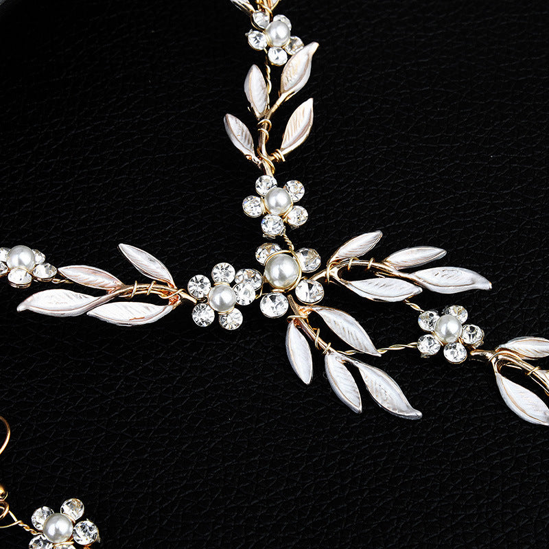Noxypera Alloy Plating Bride Earrings Necklace Jewelry Set
