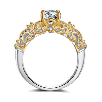 Noxypera Gold-Plated Inlaid with Artificial Diamond Gemstone Ring