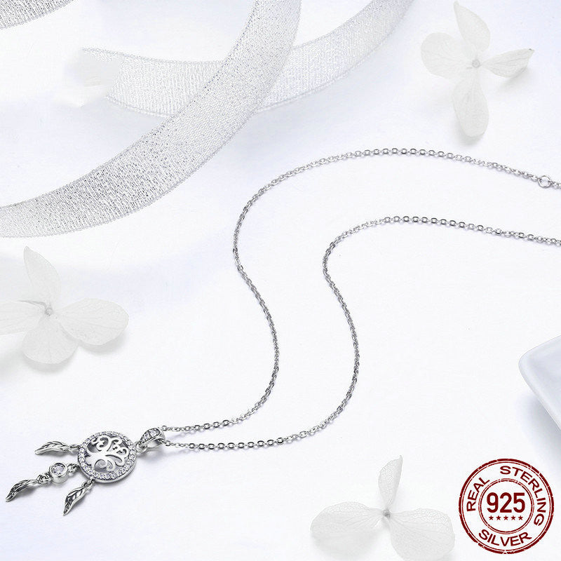 Noxypera Silver Dream Catcher Necklace