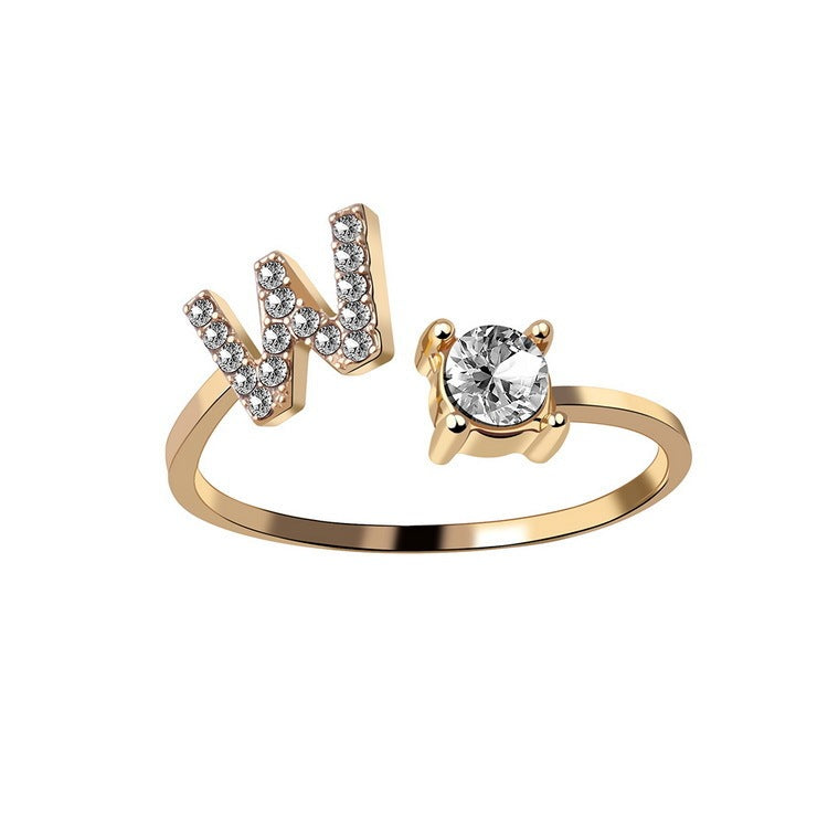Noxypera Adjustable 26 Initial Letter Ring