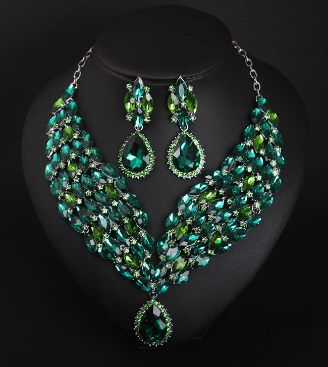 Noxypera Crystal African Necklace Earring Set
