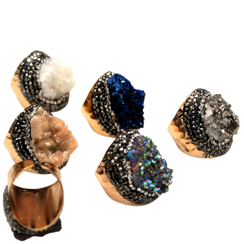 Noxypera Agate Crystal Stone Ring