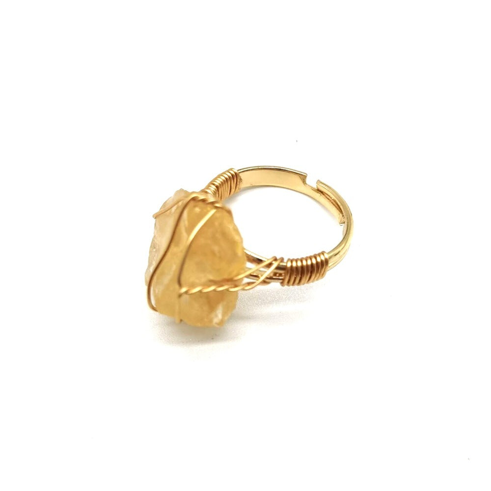 Noxypera Hand Wrapped Rough Stone Agate Ring