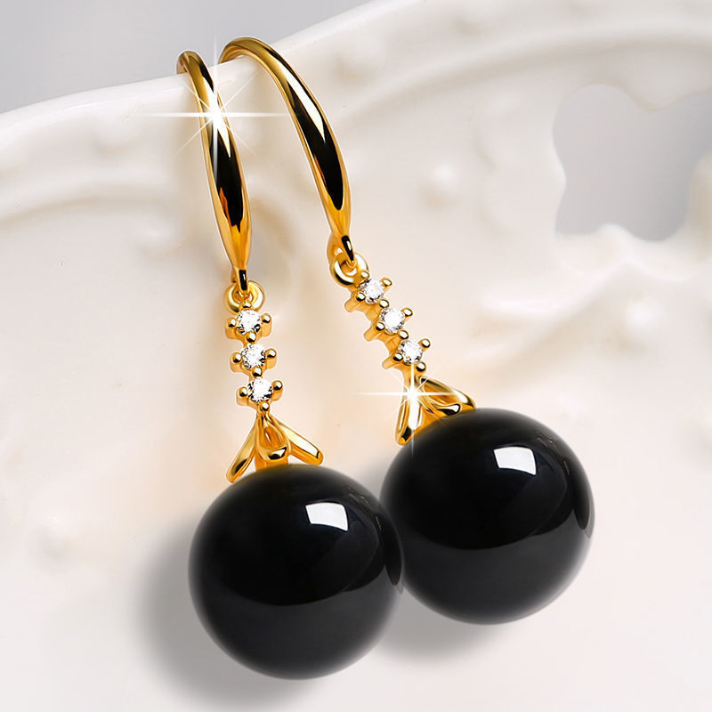 Noxypera Silvering Chalcedony Green Agate Earrings