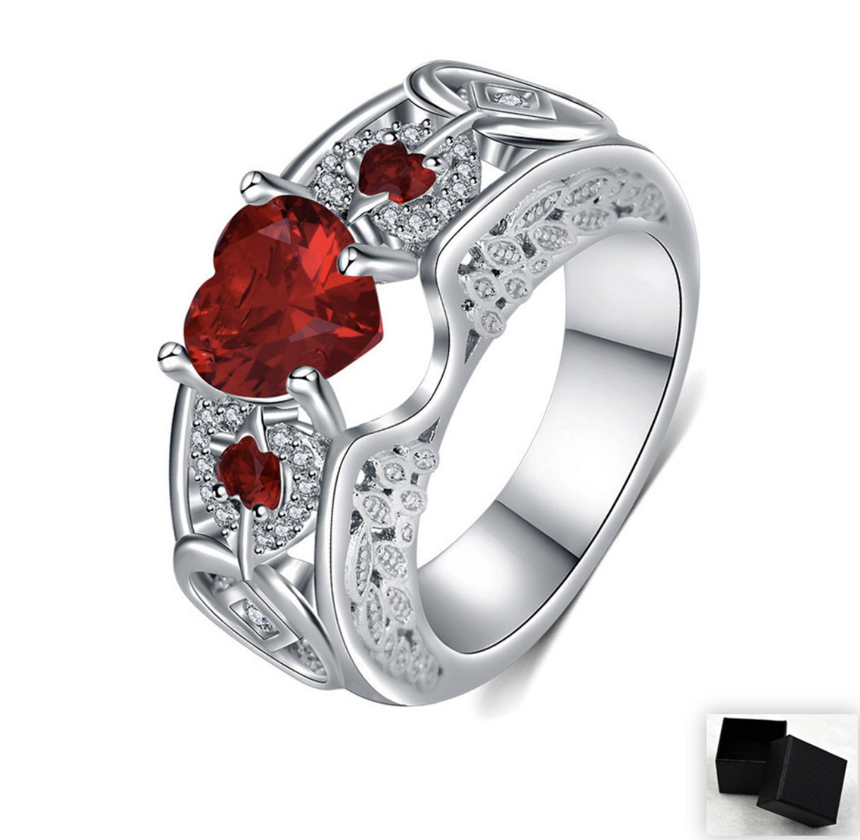 Noxypera Heart-Shaped Ruby Engagement Ring
