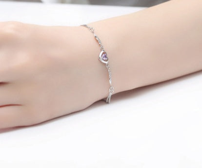 Noxypera 925 Sterling Silver Diamond-Treated Finish Bracelet